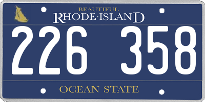 RI license plate 226358