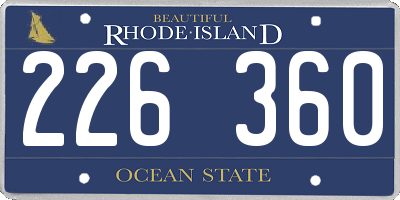 RI license plate 226360