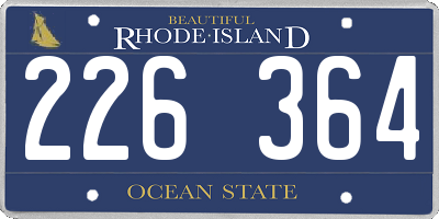 RI license plate 226364