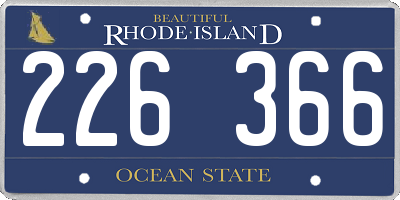 RI license plate 226366
