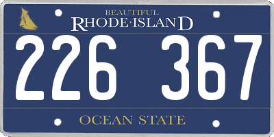 RI license plate 226367