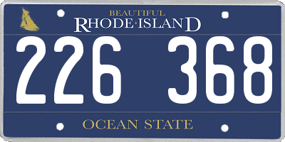 RI license plate 226368