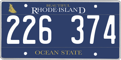RI license plate 226374