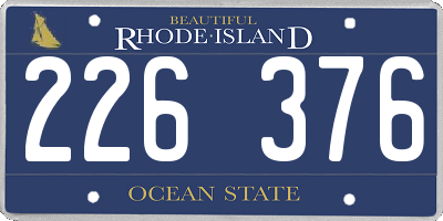 RI license plate 226376