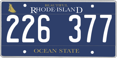 RI license plate 226377