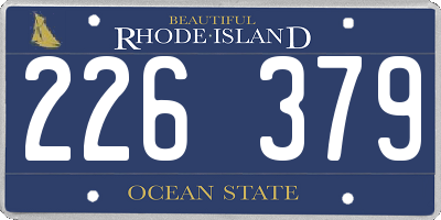 RI license plate 226379