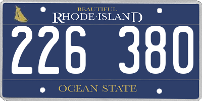 RI license plate 226380