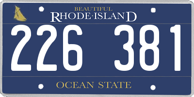 RI license plate 226381