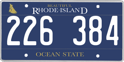 RI license plate 226384
