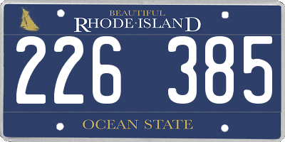 RI license plate 226385