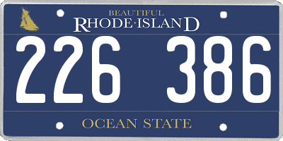 RI license plate 226386