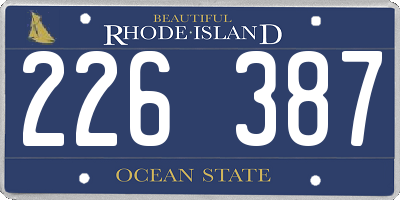 RI license plate 226387