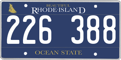 RI license plate 226388