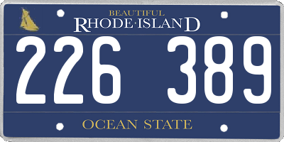 RI license plate 226389