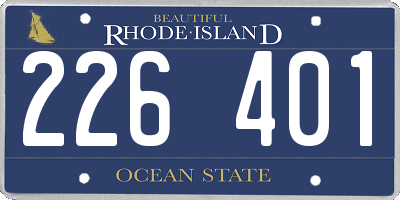 RI license plate 226401