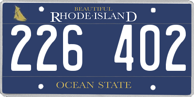 RI license plate 226402