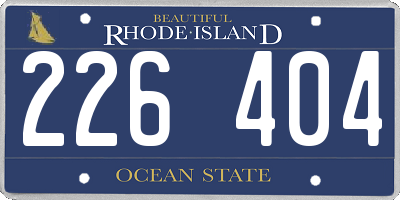 RI license plate 226404