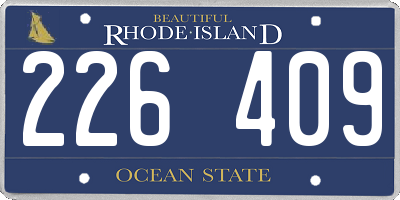 RI license plate 226409
