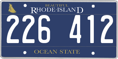 RI license plate 226412