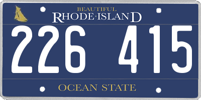 RI license plate 226415