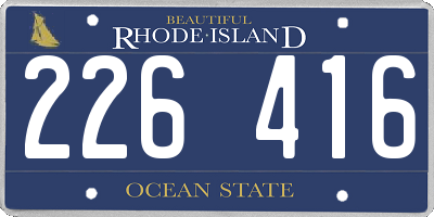 RI license plate 226416