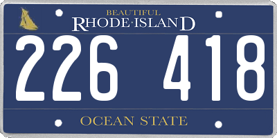 RI license plate 226418
