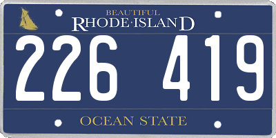 RI license plate 226419