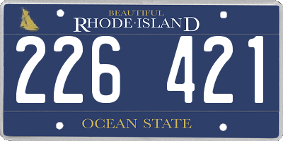 RI license plate 226421