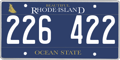 RI license plate 226422