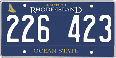 RI license plate 226423