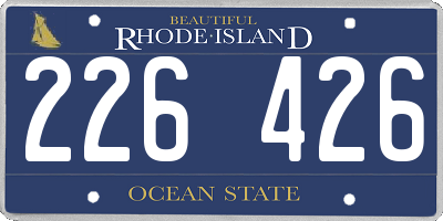 RI license plate 226426
