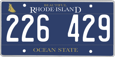 RI license plate 226429