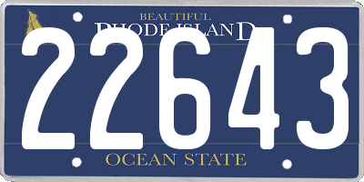 RI license plate 22643