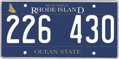 RI license plate 226430