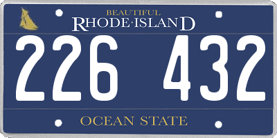 RI license plate 226432