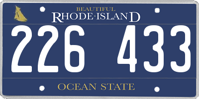 RI license plate 226433