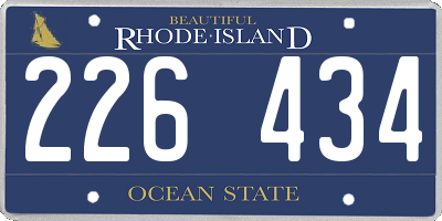 RI license plate 226434