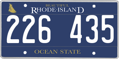 RI license plate 226435