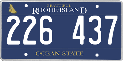 RI license plate 226437