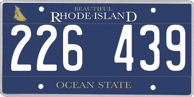 RI license plate 226439