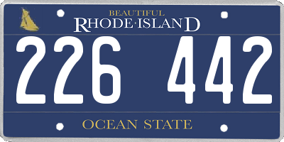 RI license plate 226442