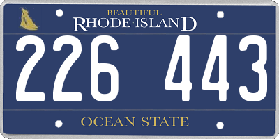 RI license plate 226443