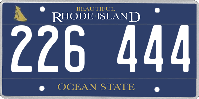 RI license plate 226444