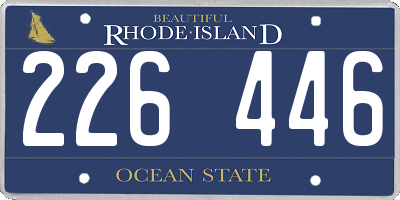 RI license plate 226446