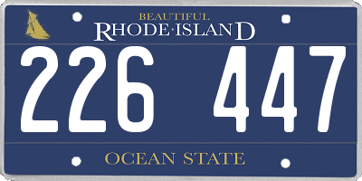 RI license plate 226447