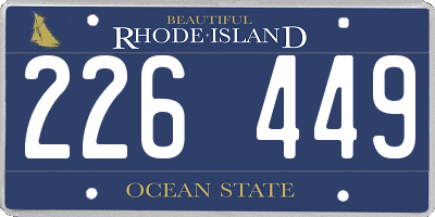RI license plate 226449
