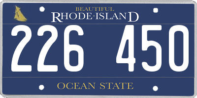 RI license plate 226450