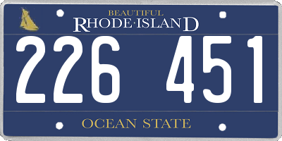 RI license plate 226451