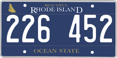 RI license plate 226452