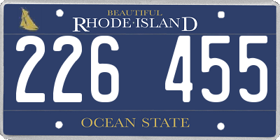 RI license plate 226455